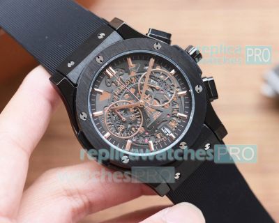 Replica Hublot Classic Fusion Aerofusion Watches 46mm Solid Black